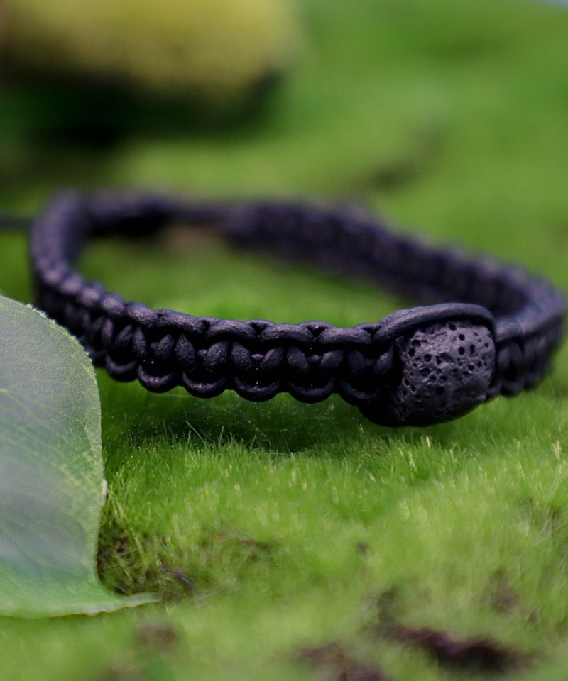 Leather and Lava Rock Bracelet - Iceland Lava Rock Jewelry – 100% Made in Iceland – World Chic