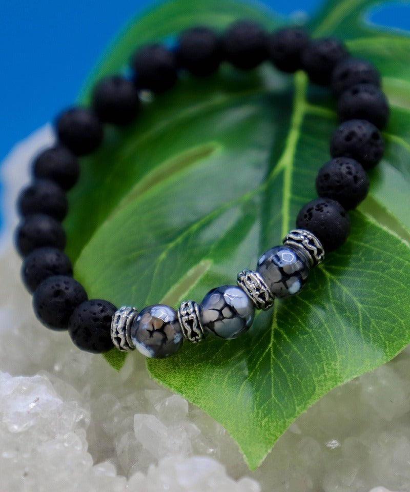 Agate and Lava Rock Bracelet - Iceland Lava Rock Jewelry – 100% Made in Iceland – World Chic