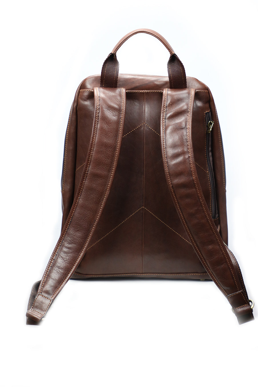 Brown Italian Leather Backpack. 100% made in Italy - World Chic