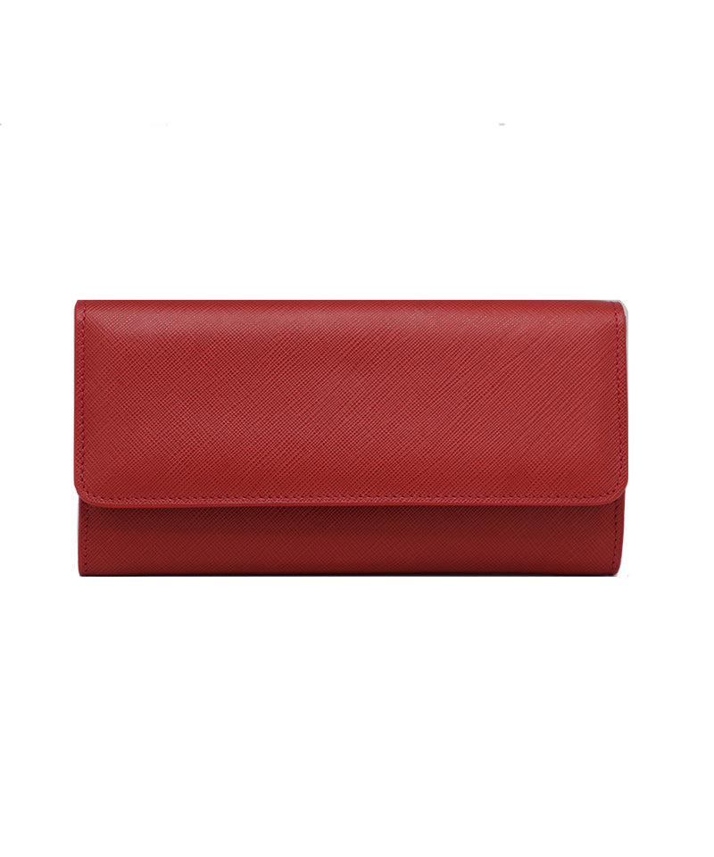 Women's Red Italian Leather Wallet. 100% made in Italy - World Chic