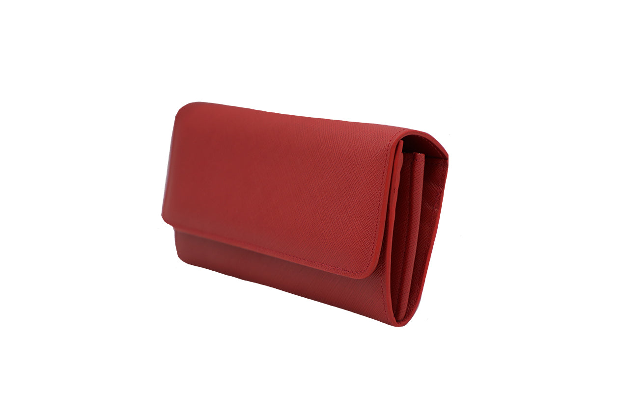 Women's Red Italian Leather Wallet. 100% made in Italy - World Chic