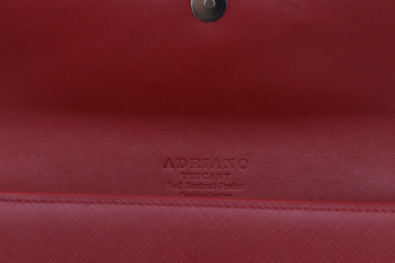 Women's Red Italian Leather Wallet. 100% made in Italy - World Chic