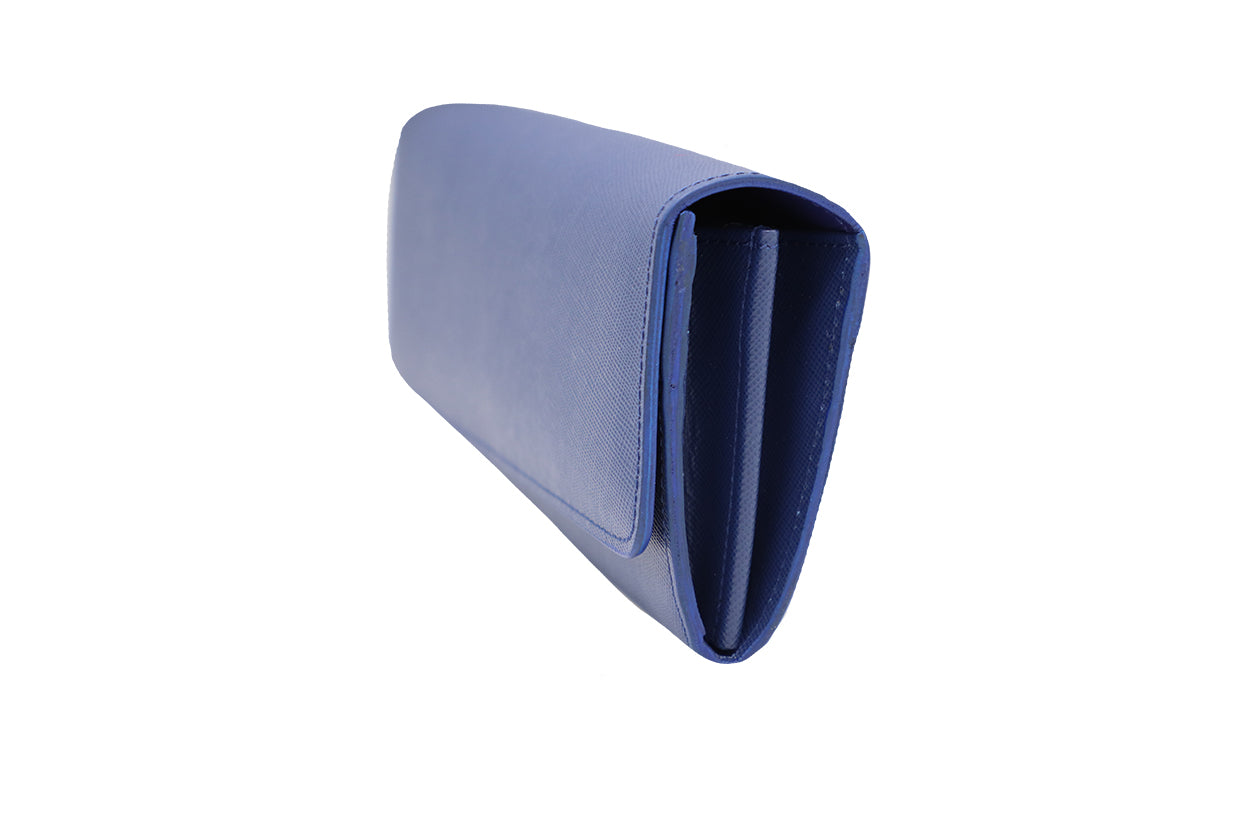 Women's Blue Italian Leather Wallet. 100% made in Italy - World Chic