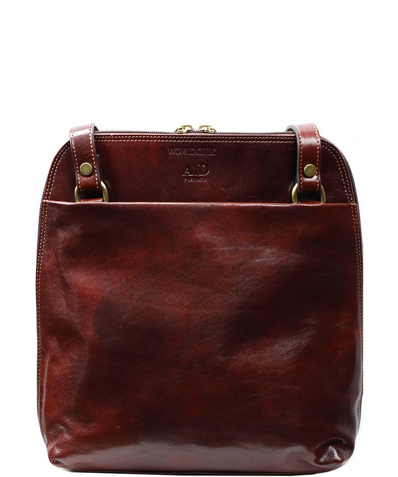Burgundy Italian Leather Backpack and Handbag. 100% made in Italy - World Chic