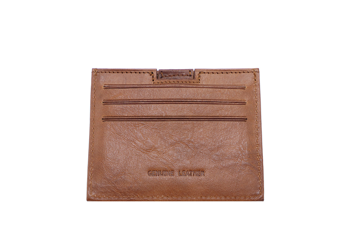 Men's Small Brown Italian Leather Wallet. 6 Slots. 100% made in Italy - World Chic