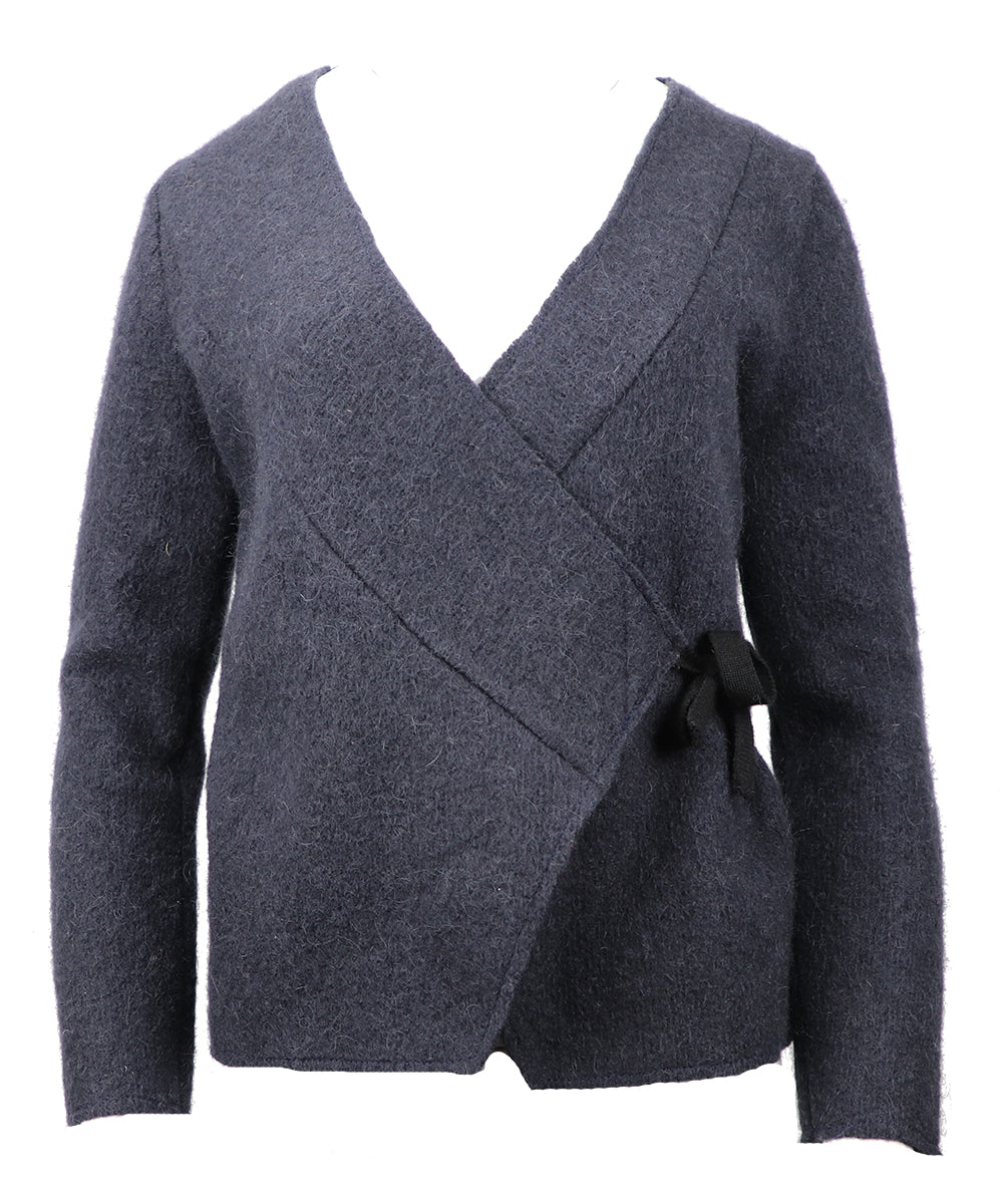 Blue Wool Wrap - Women's Icelandic Wool Cardigan- 100% Made in Iceland - World Chic
