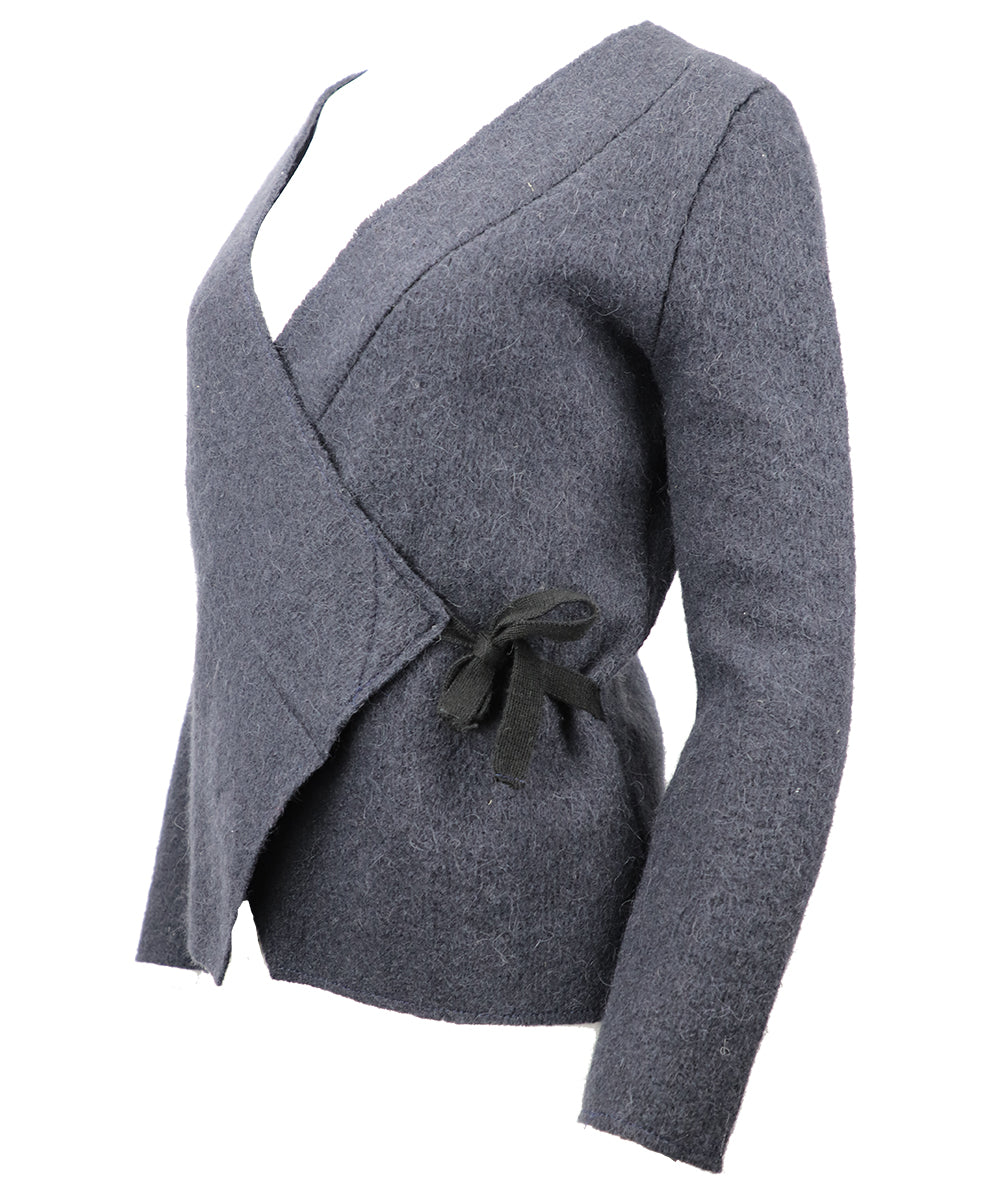 Blue Wool Wrap - Women's Icelandic Wool Cardigan- 100% Made in Iceland - World Chic