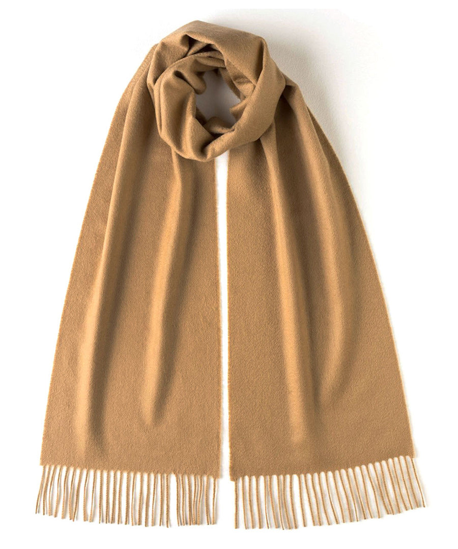 Cashmere Scarf - Dark Camel - 100% Made in Scotland - World Chic