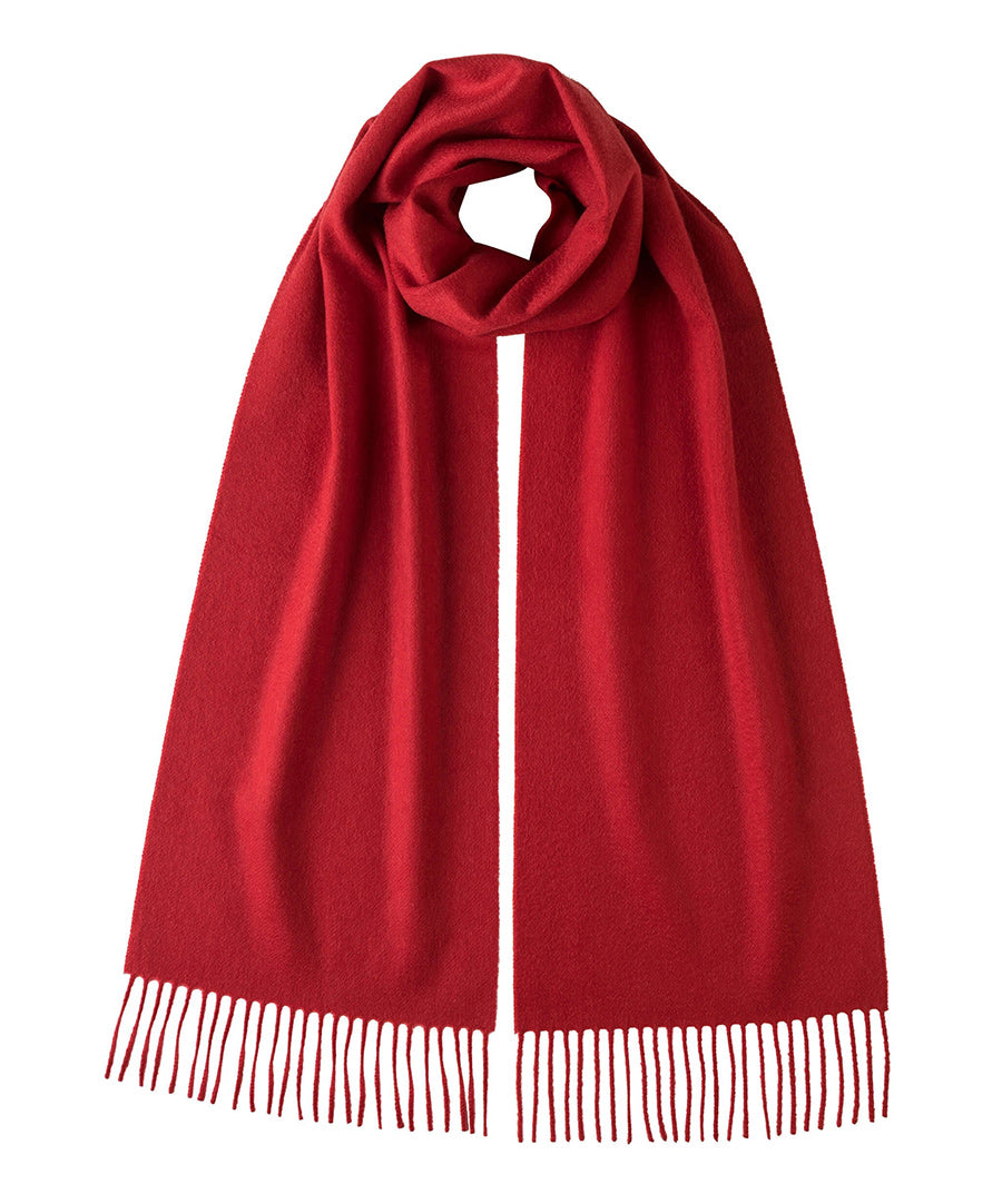 Cashmere Scarf - Red - 100% Made in Scotland - World Chic