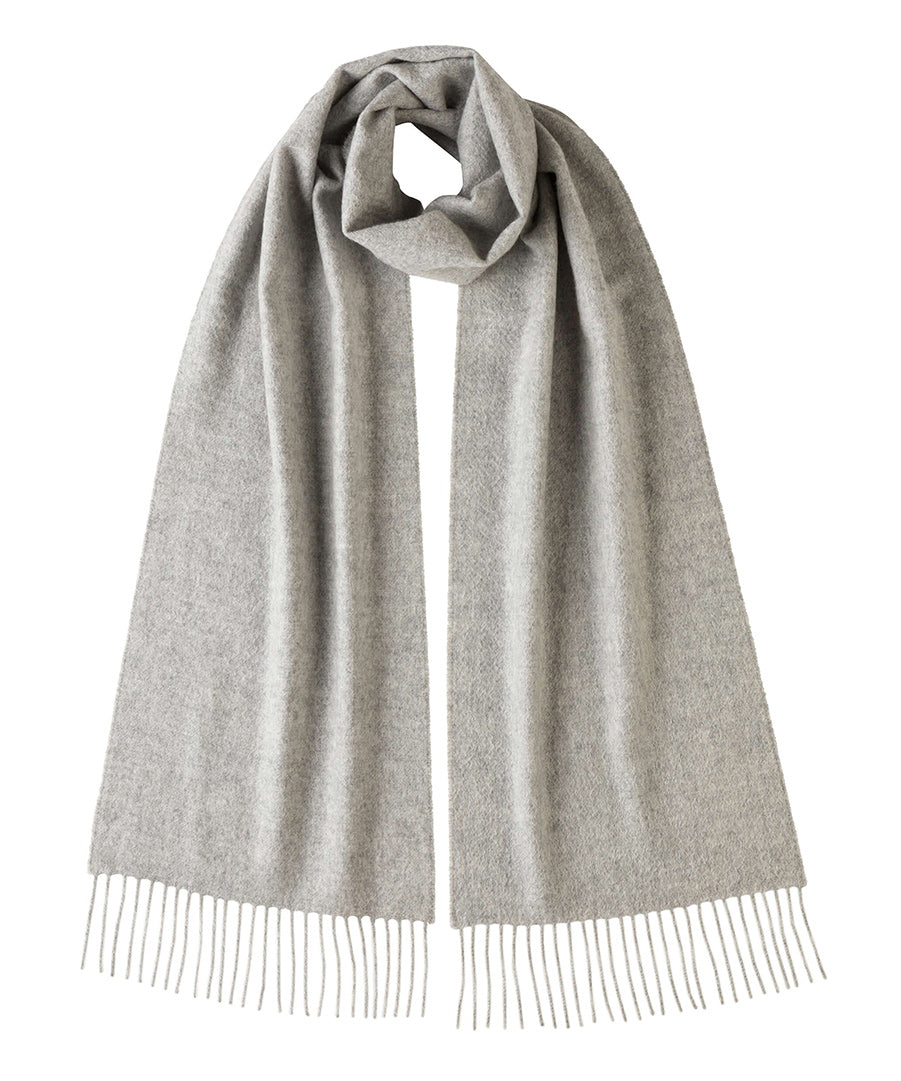 Cashmere Scarf - Silver -  100% Made in Scotland - World Chic