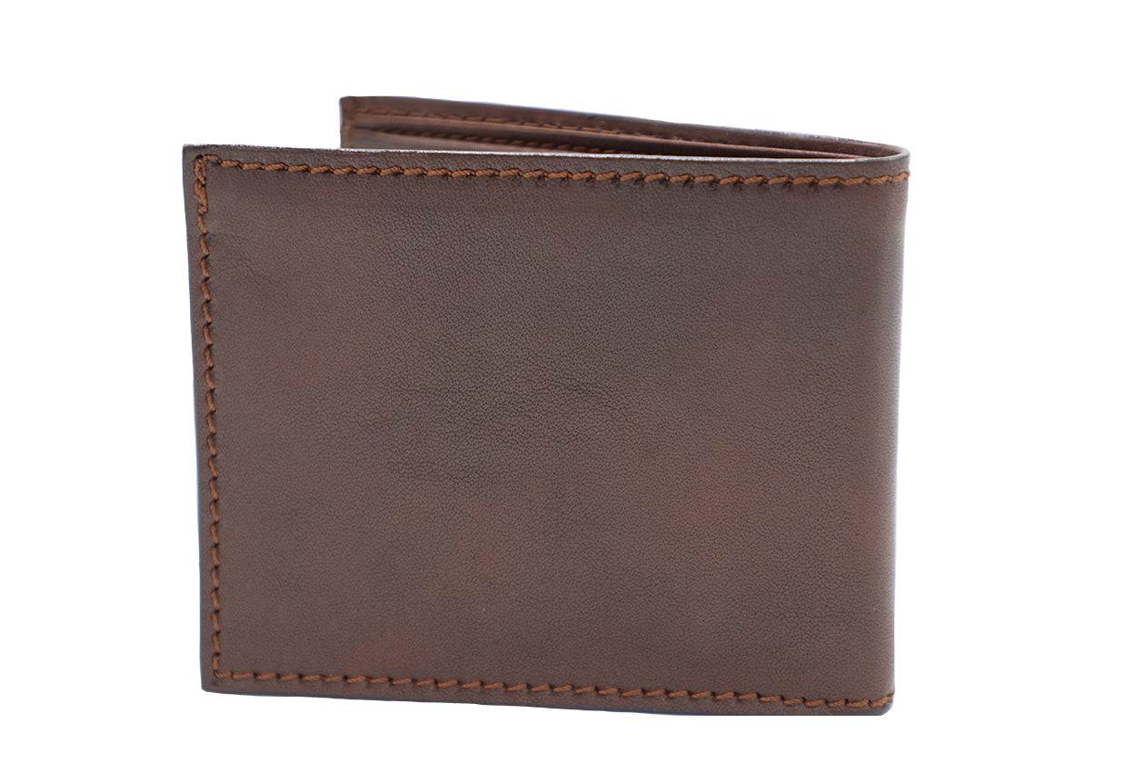 Men's Dark Brown Italian Leather Wallet. 8 Card Slots.100% made in Italy - World Chic