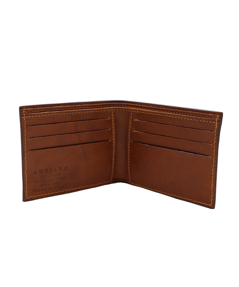 Men's Brown Italian Leather Wallet - 6 Card Slot. 100% made in Italy - World Chic