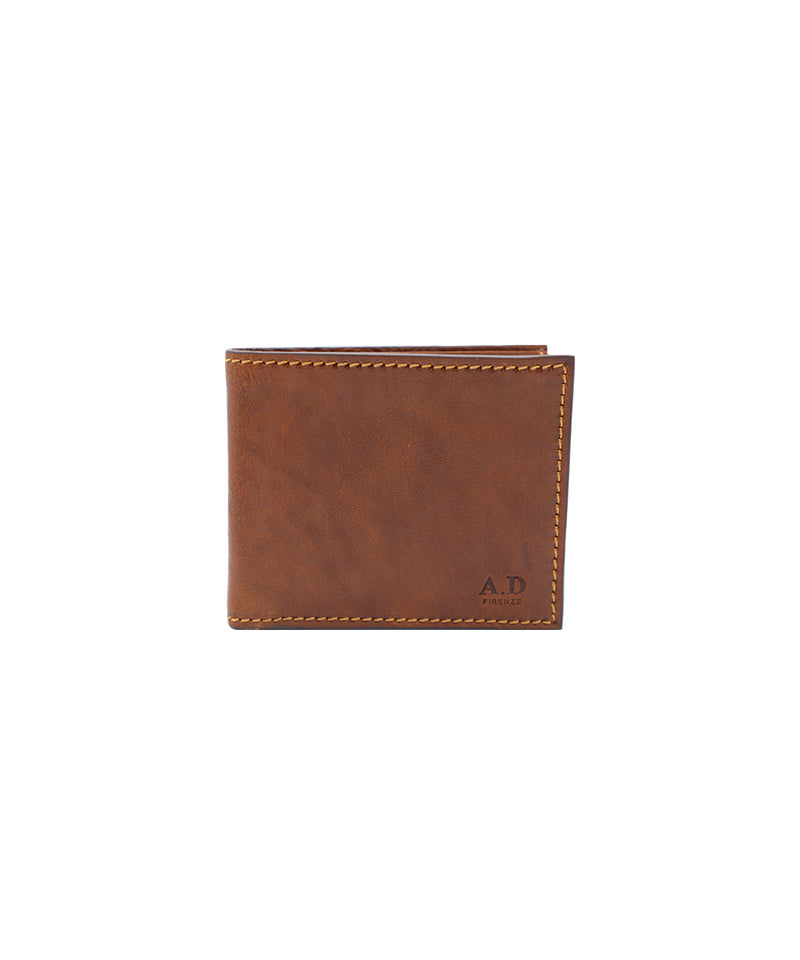 Men's Brown Italian Leather Wallet. 6 Card Slots. Two Bill Compartment. 100% made in Italy - World Chic