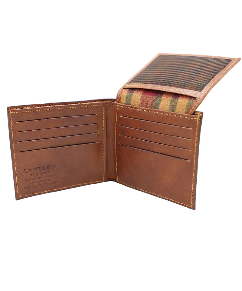 Men's Large Brown Italian Leather Wallet. 11 Card Slots. 100% made in Italy - World Chic