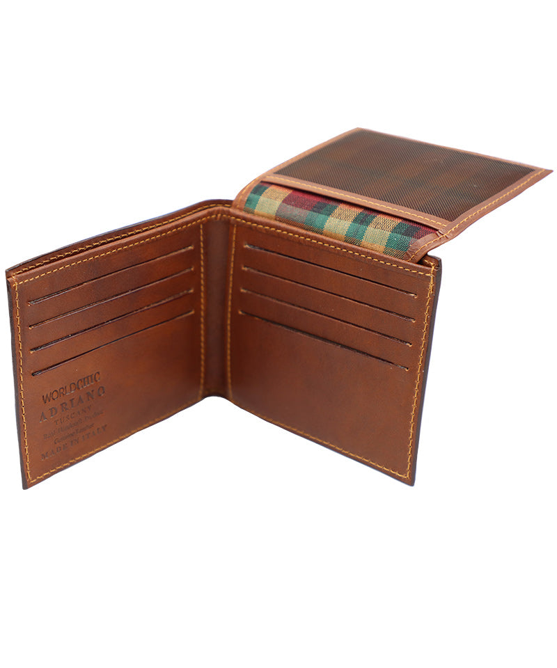 Men's Brown Italian Leather Wallet. 11 Card Slots.100% made in Italy - World Chic
