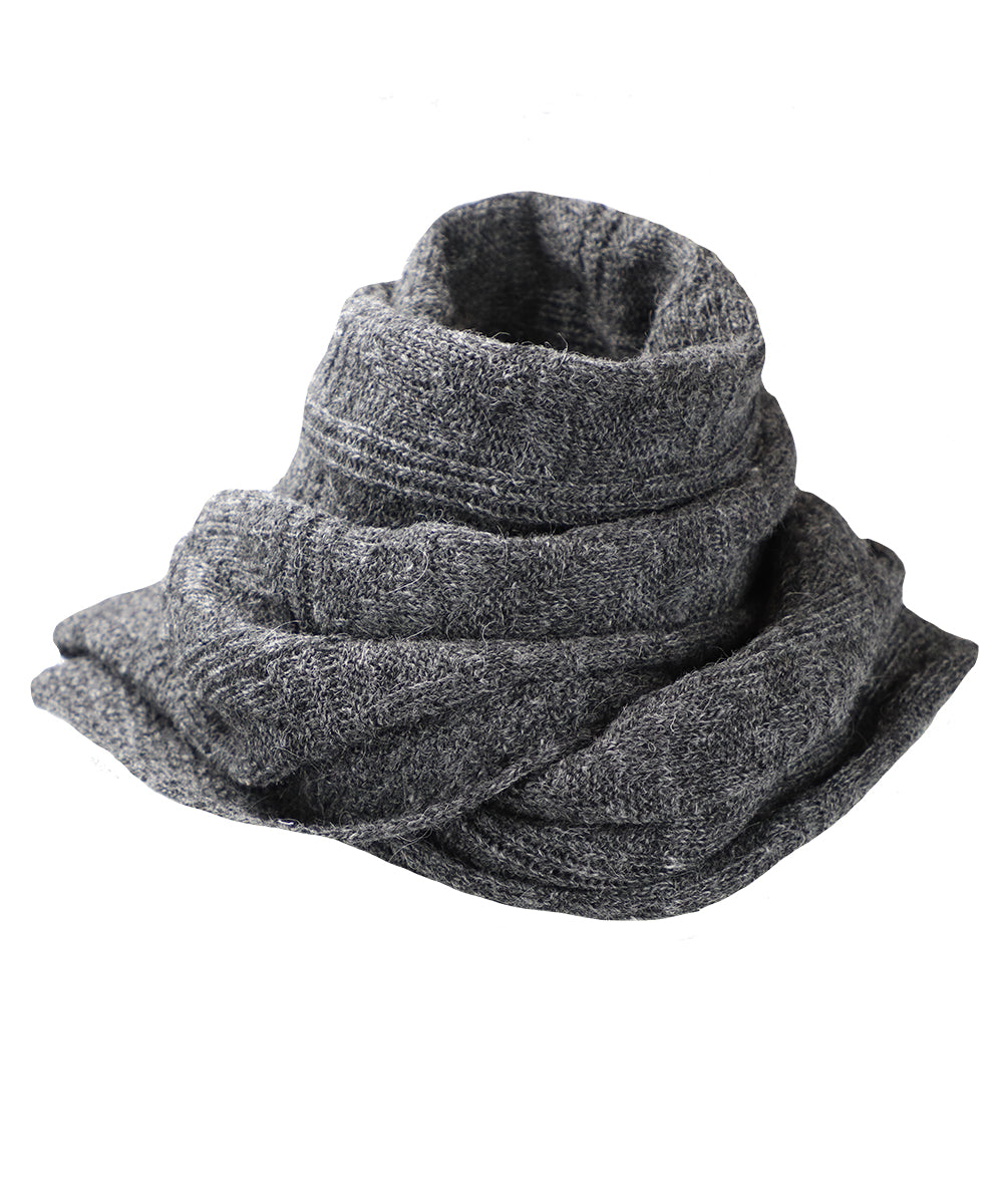 Wool Blanket Scarf - Gray - Men and Women's Icelandic Wool Scarf - 100% Made in Iceland - World Chic