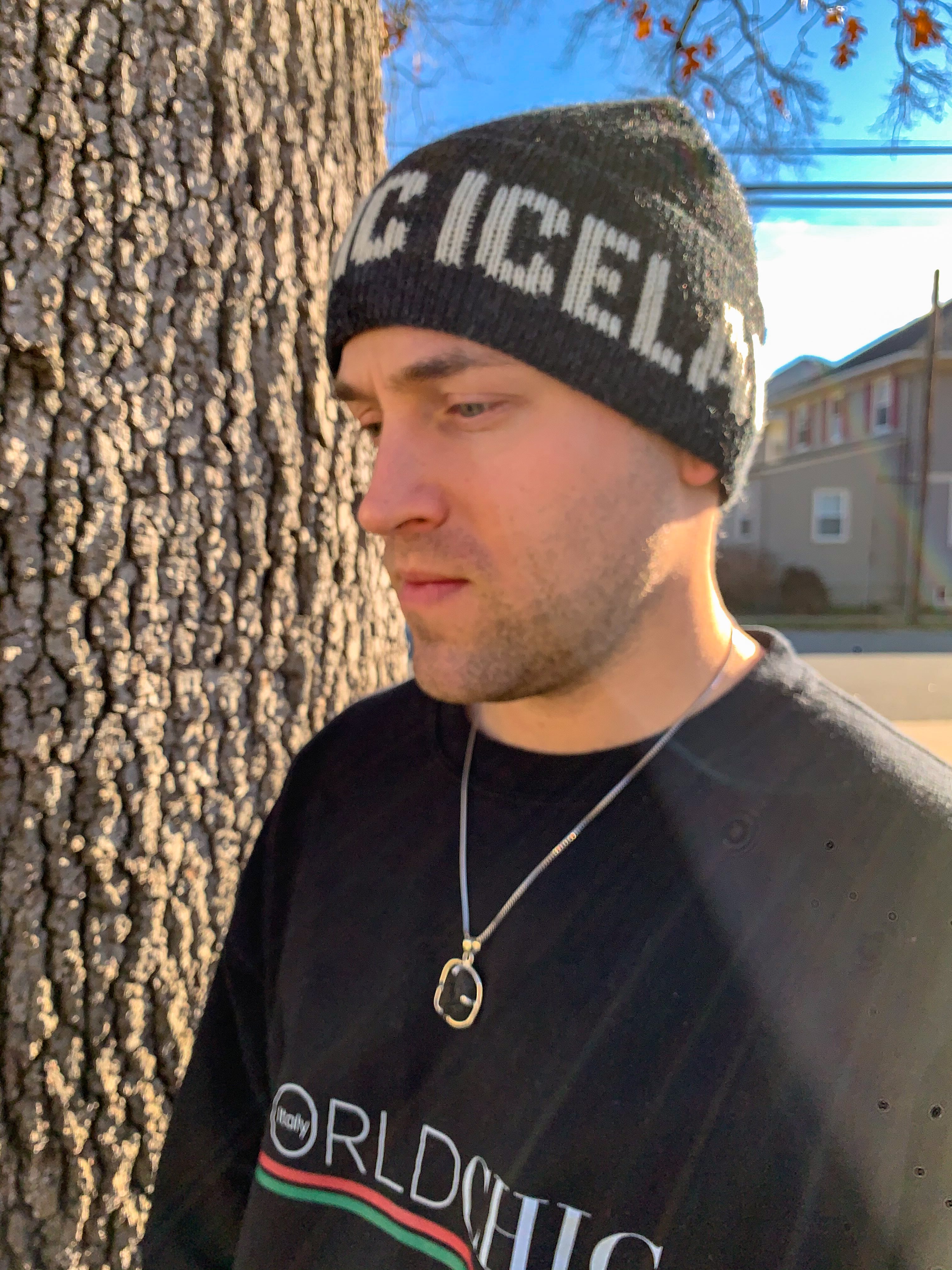 Black and White World Chic x Iceland - Men and Women's Icelandic Wool Exclusive Beanie - 100% Made in Iceland - World Chic