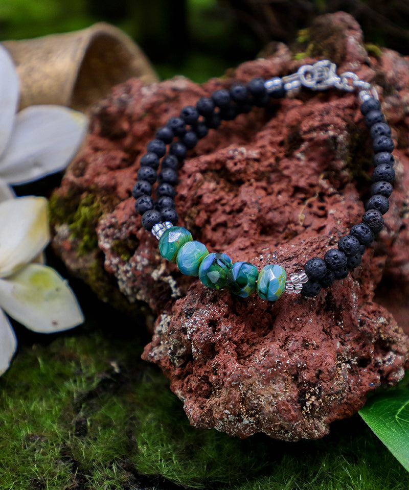 Turquoise Icelandic Lava Rock Bracelet Jewelry - Made in Reykjavik, Iceland