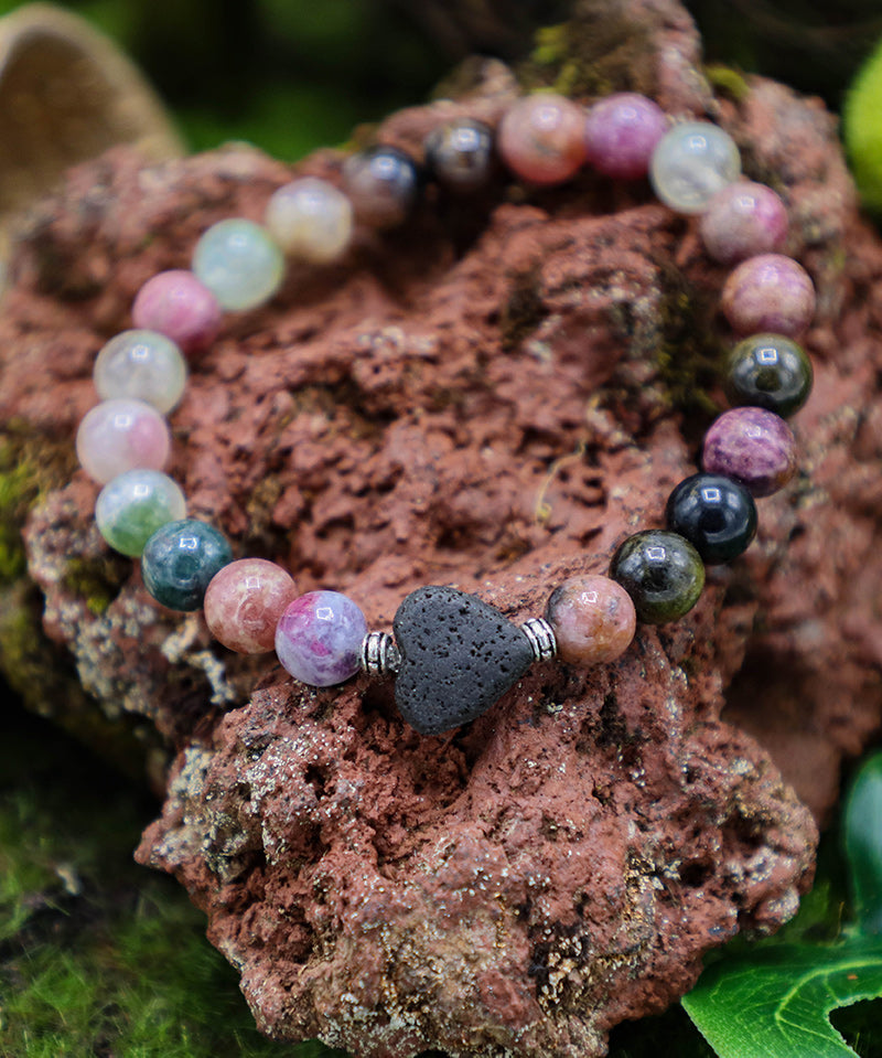 Natural Tourmaline - Iceland Lava Rock Bracelet Jewelry – 100% Made in Iceland – World Chic