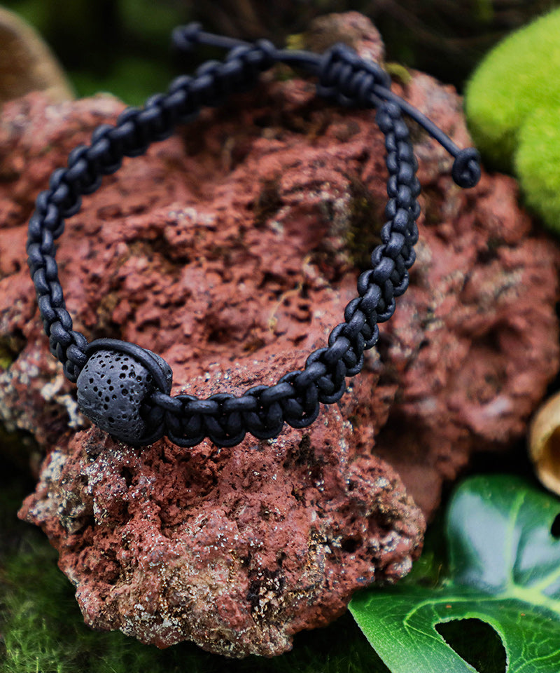 Leather and Lava Rock Bracelet - Iceland Lava Rock Jewelry – 100% Made in Iceland – World Chic