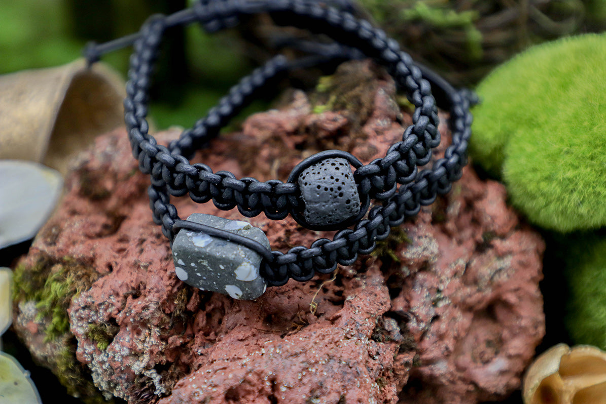 Leather and Lava Rock Bracelet - Iceland Lava Rock Jewelry – 100% Made in Iceland – World Chic