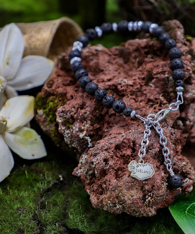 Iceland Charm Lava Rock Bracelet - Iceland Lava Rock Jewelry – 100% Made in Iceland – World Chic