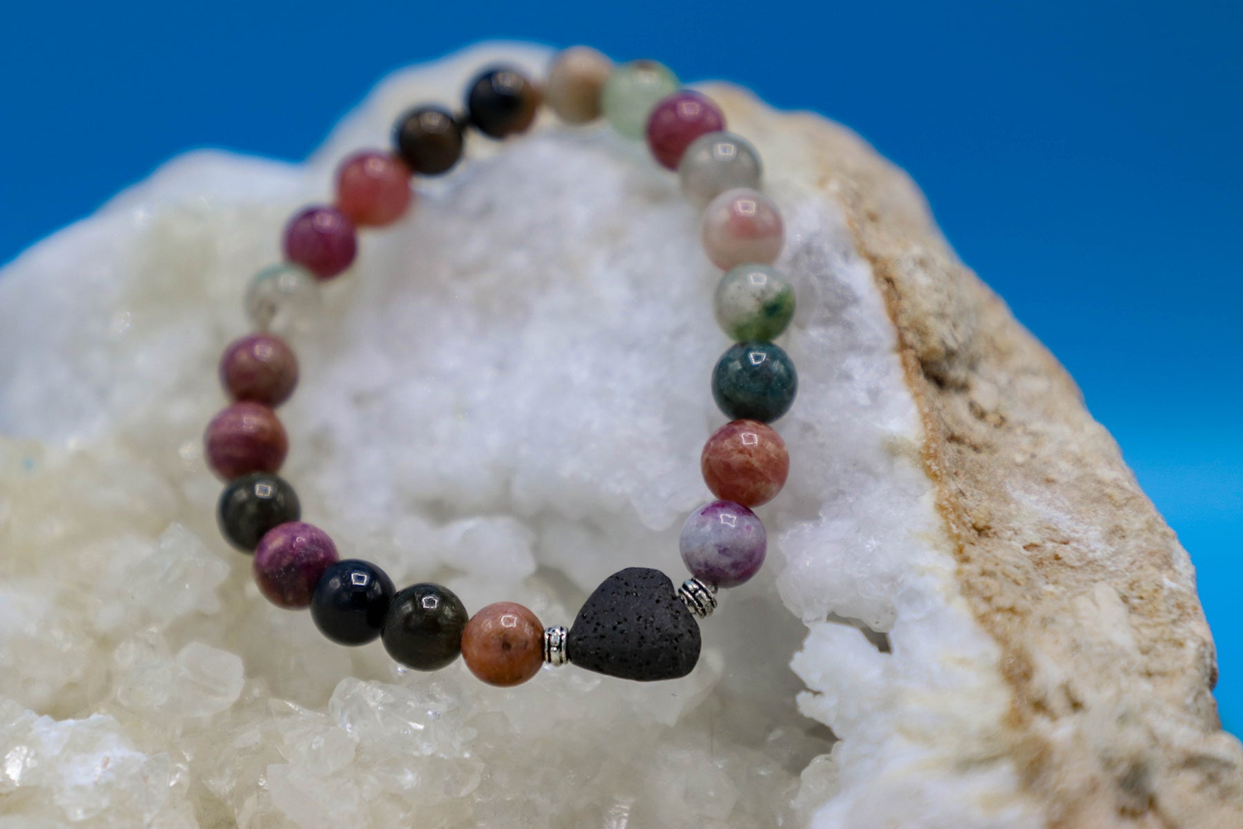 Natural Tourmaline - Iceland Lava Rock Bracelet Jewelry – 100% Made in Iceland – World Chic
