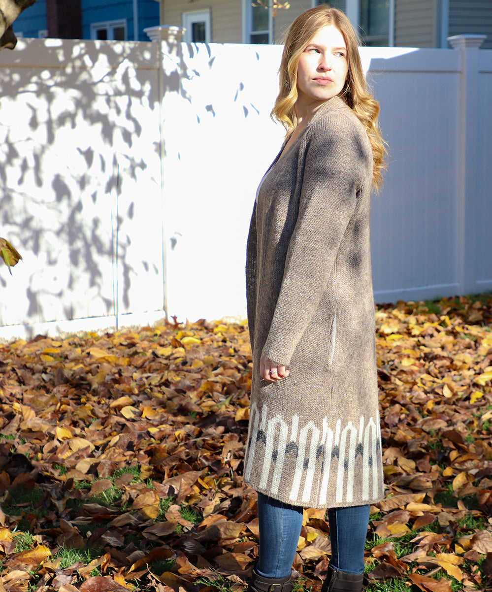 Brown Cardigan -Men and Women's Icelandic Wool Cardigan- 100% Made in Iceland - World Chic