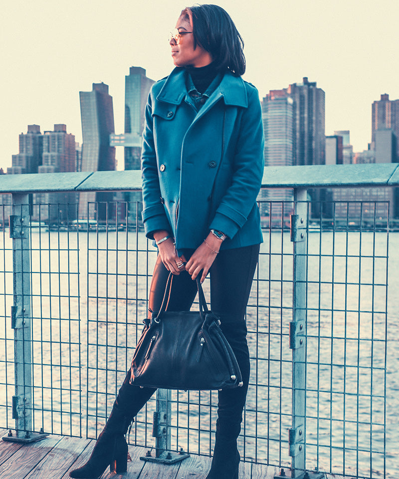 Women's Black Italian Leather Handbag. 100% Made in Italy - World Chic