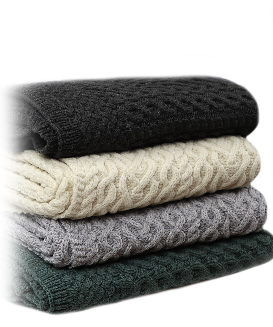 Irish Knit Blankets made of Soft Merino Wool – 100% made in Ireland – World Chic