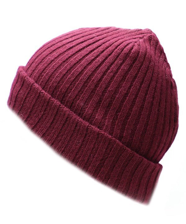 Burgundy Men and Women's Icelandic Wool Ribbed Beanie - 100% Made in Iceland - World Chic