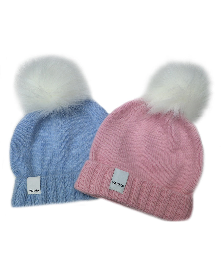 Pink and Blue Baby Beanie - Icelandic Wool Beanie - 100% Made in Iceland - World Chic