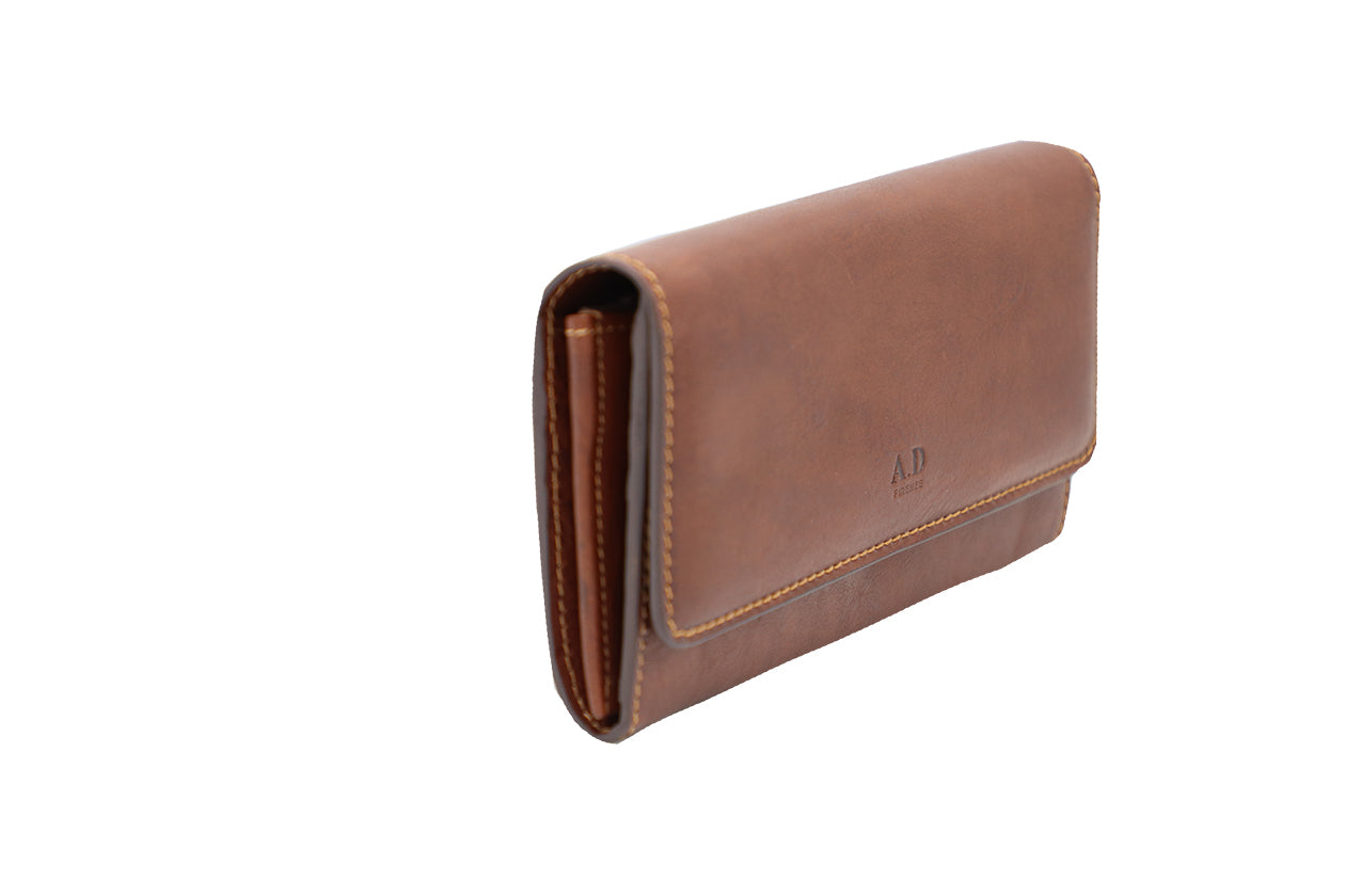 Women's Brown Italian Leather Wallet. 100% made in Italy - World Chic