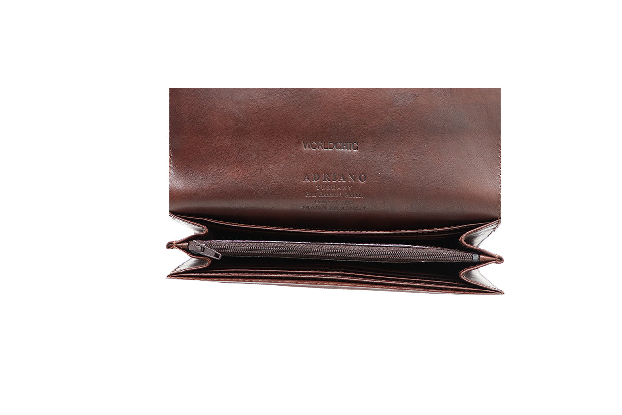 Dark Brown / Chocolate Women's Italian Leather Wallet. 100% made in Italy - World Chic