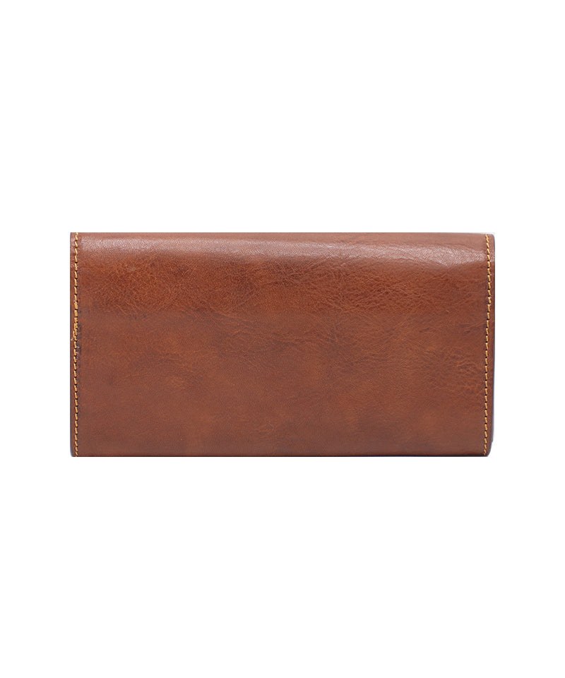 Women's Brown Italian Leather Wallet. 100% made in Italy - World Chic