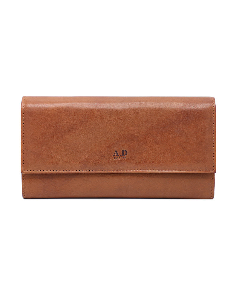 Women's Brown Italian Leather Wallet. 100% made in Italy - World Chic