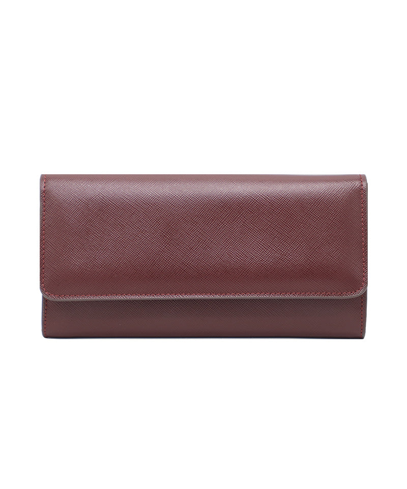 Women's Burgundy Italian Leather Wallet. 100% made in Italy - World Chic