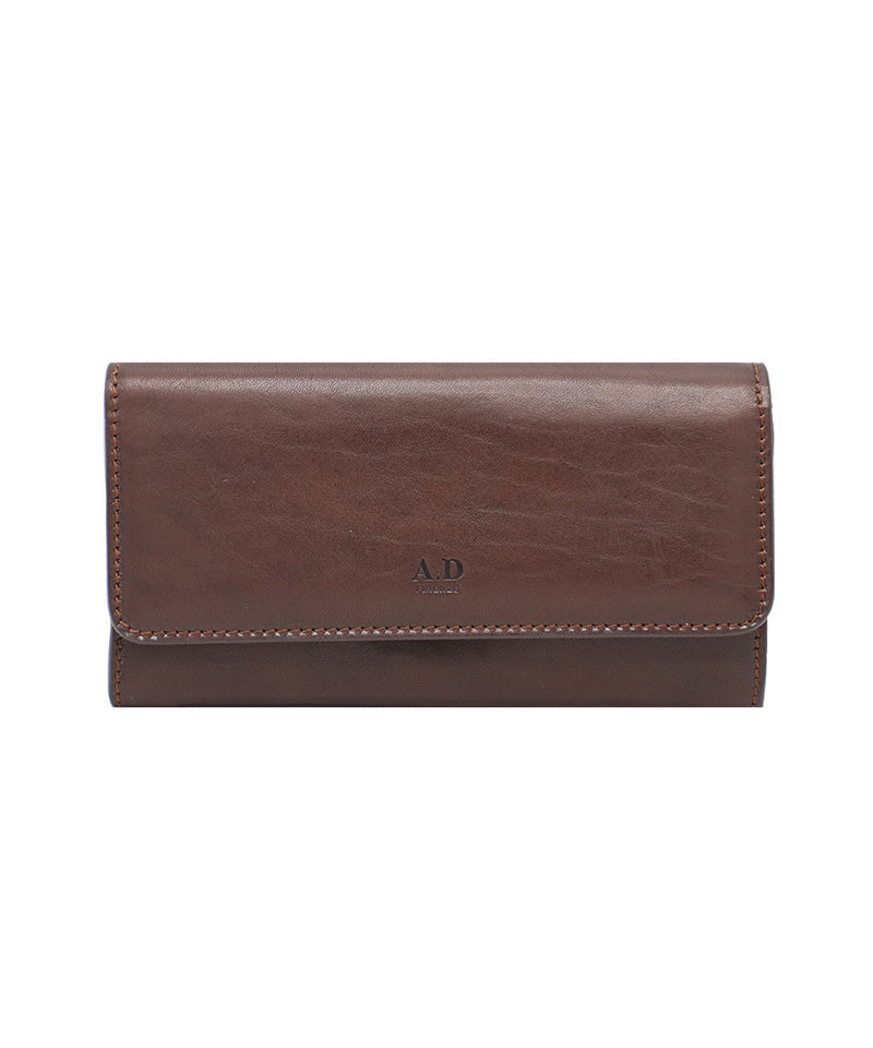 Dark Brown / Chocolate Women's Italian Leather Wallet. 100% made in Italy - World Chic