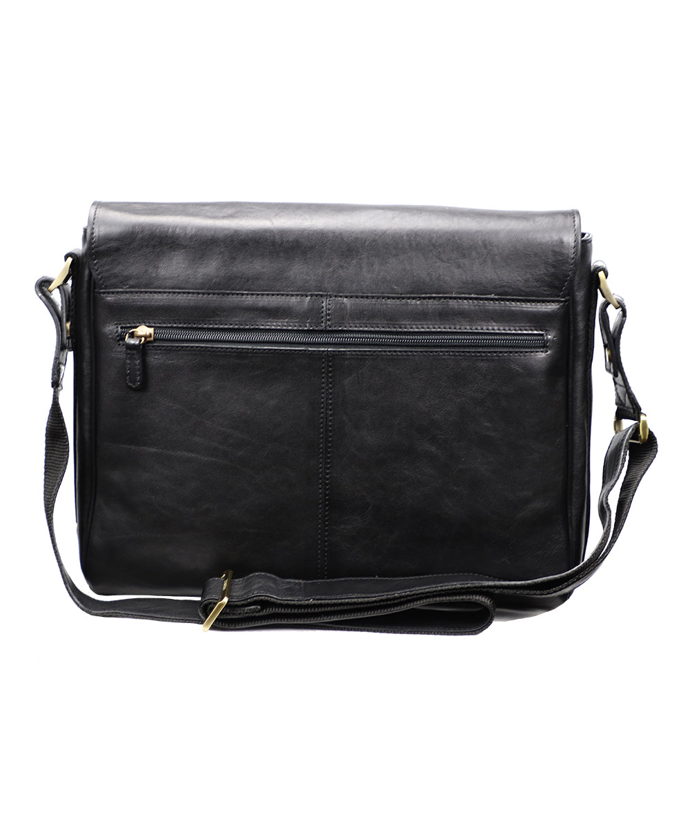 Men's Black Italian Leather Briefcase. 100% made in Italy - World Chic