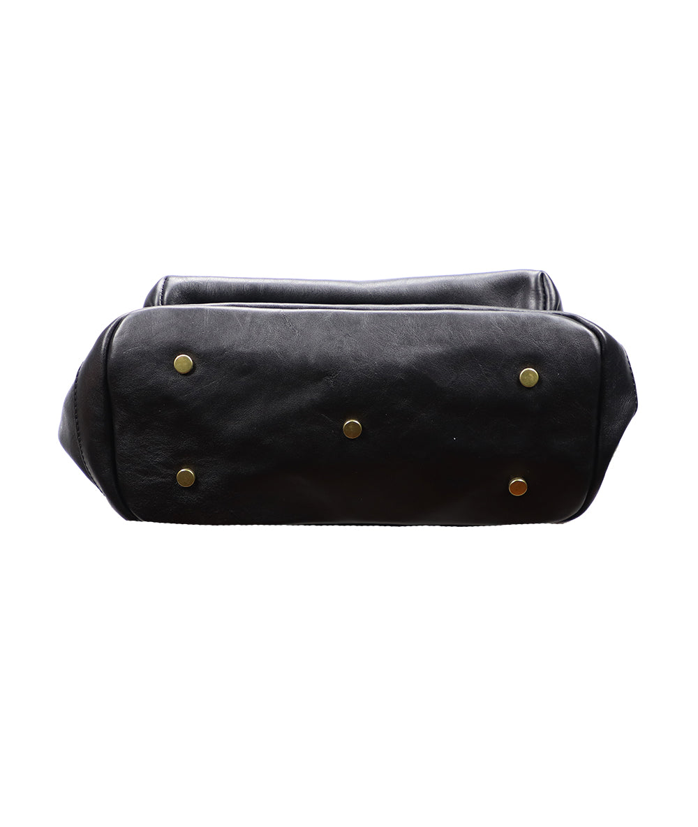 Black Italian Leather Backpack. 100% made in Italy - World Chic