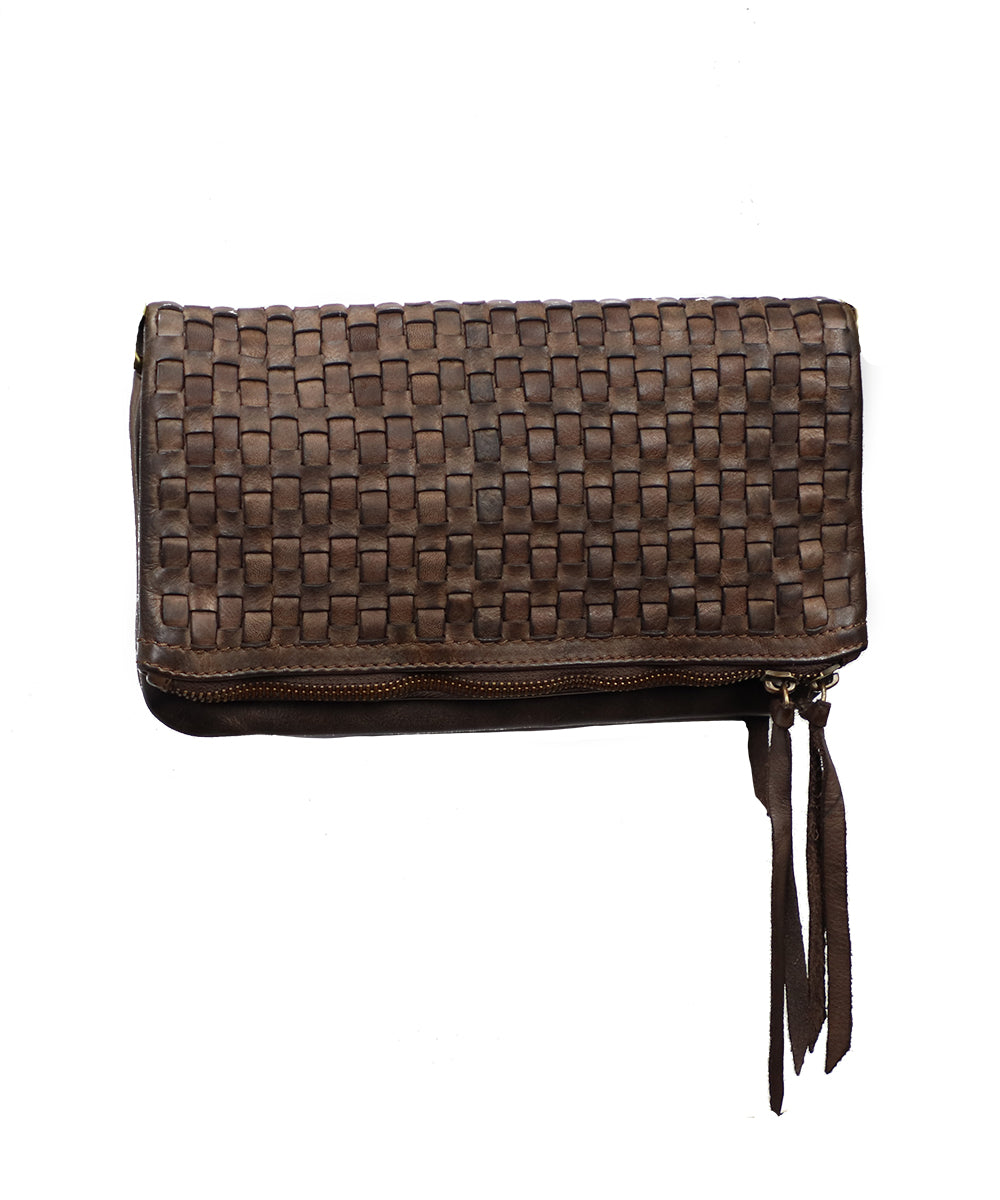 Women's Brown Italian Leather Handbag and Crossbody, Made in Italy - World Chic