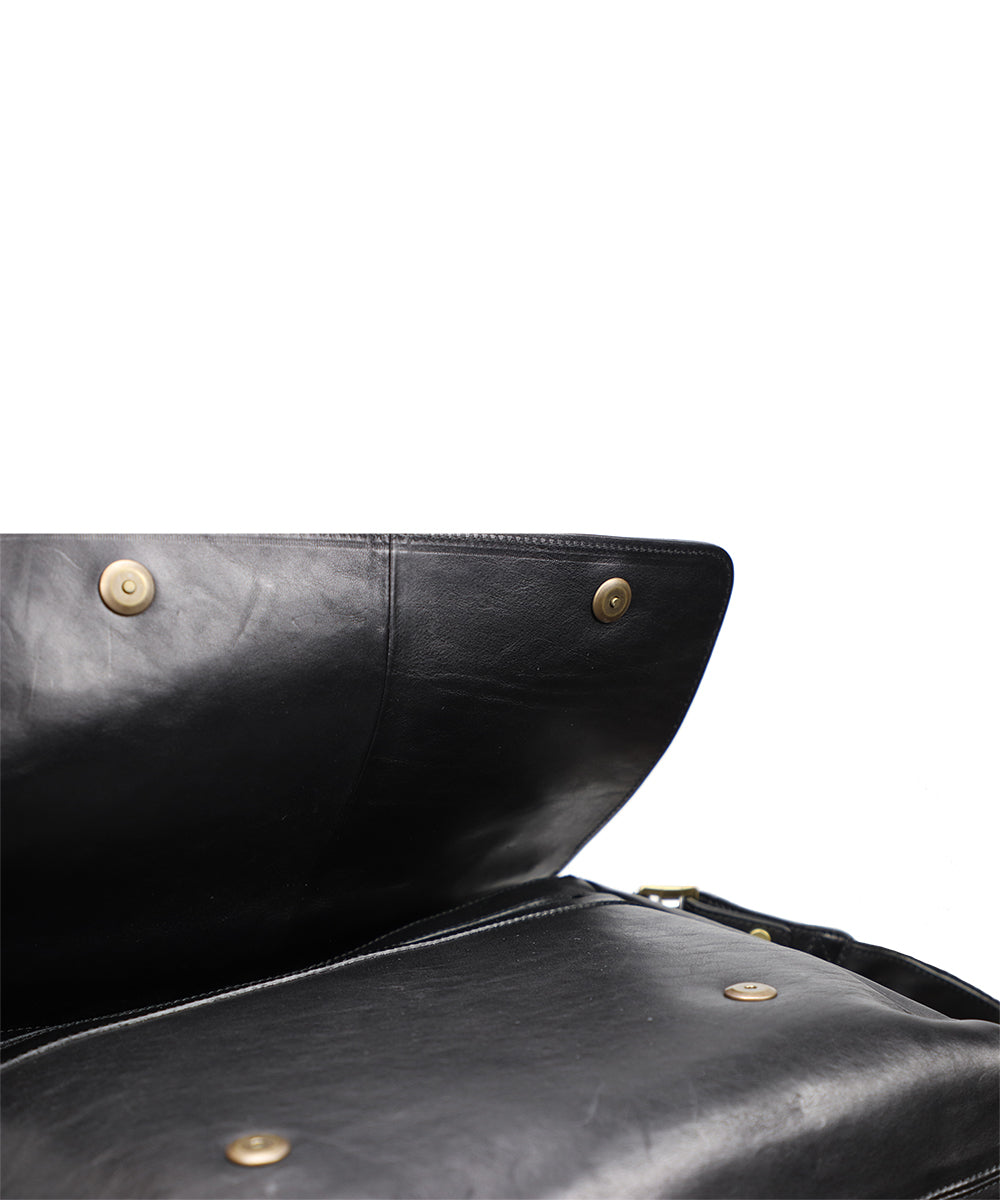 Men's Black Italian Leather Briefcase. 100% made in Italy - World Chic