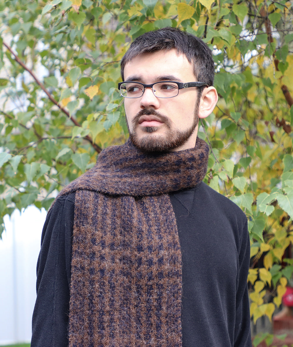 Brown Men and Women's Icelandic Wool Scarf - 100% Made in Iceland - World Chic