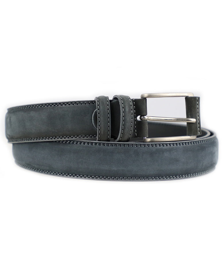 Nubuck Belt - Gray Men's Italian Leather Belt. 100% made in Italy - World Chic