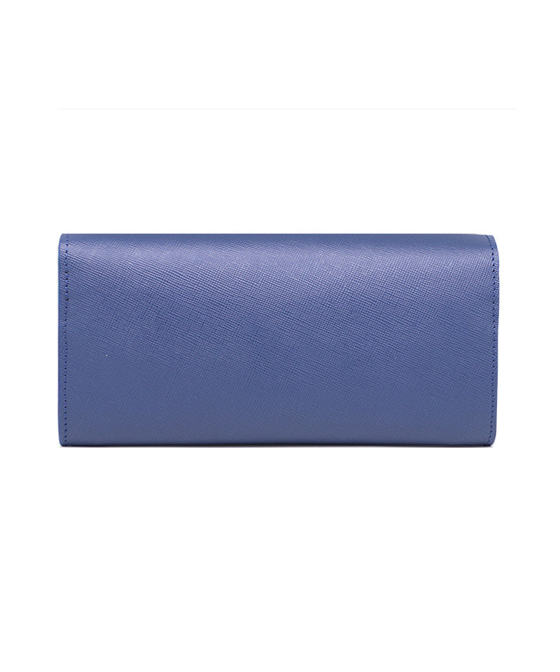 Women's Blue Italian Leather Wallet. 100% made in Italy - World Chic