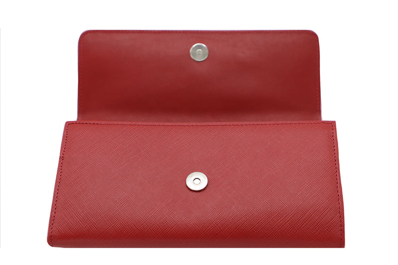 Women's Red Italian Leather Wallet. 100% made in Italy - World Chic