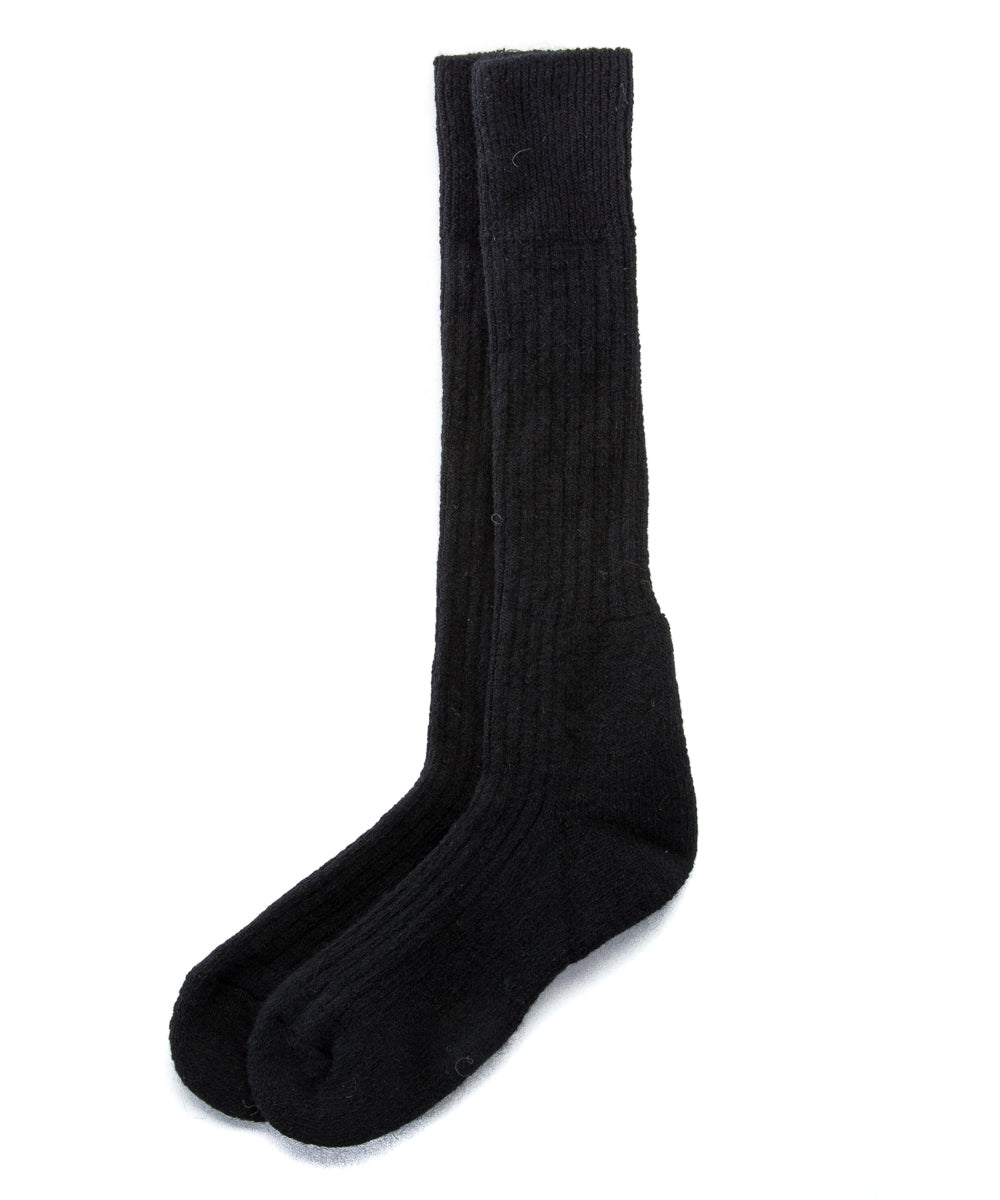 Black Knee High Socks - Men and Women's Icelandic Wool Rag Socks- 100% Made in Iceland - World Chic