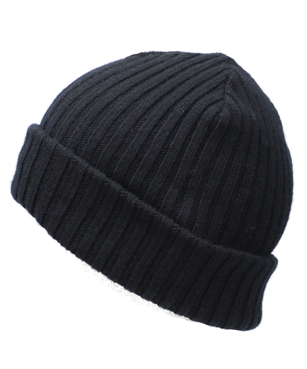 Black Men and Women's Icelandic Wool Ribbed Beanie - 100% Made in Iceland - World Chic