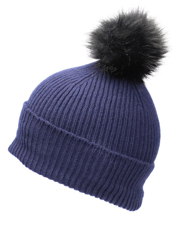 Blue Men and Women's Icelandic Wool Pom Beanie - 100% Made in Iceland - World Chic