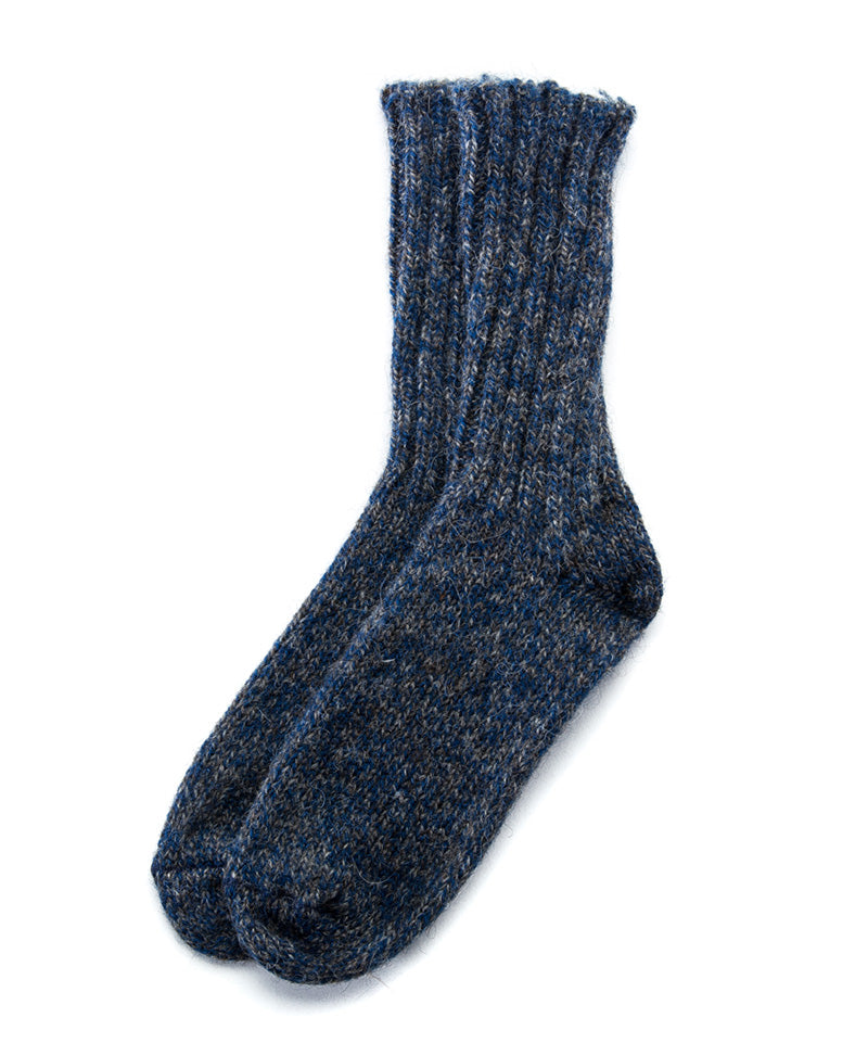 Blue Men and Women's Icelandic Wool Rag Socks- 100% Made in Iceland - World Chic